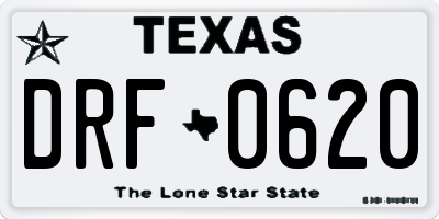 TX license plate DRF0620