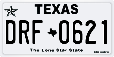 TX license plate DRF0621