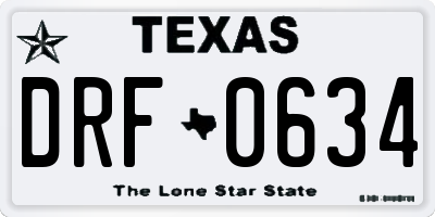 TX license plate DRF0634