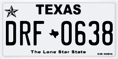 TX license plate DRF0638