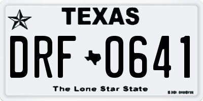 TX license plate DRF0641