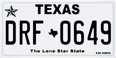 TX license plate DRF0649