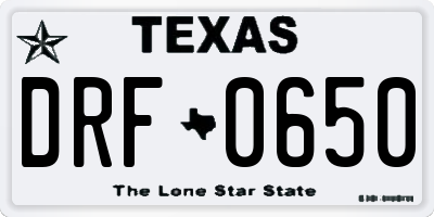 TX license plate DRF0650