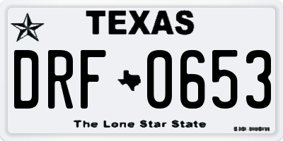 TX license plate DRF0653