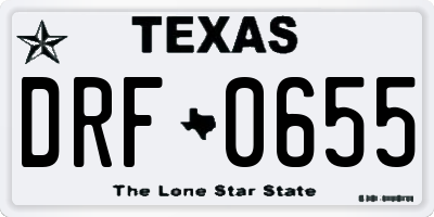 TX license plate DRF0655