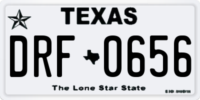 TX license plate DRF0656