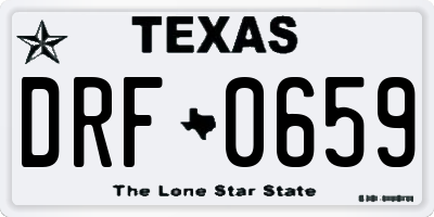 TX license plate DRF0659