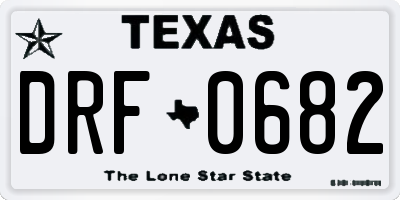 TX license plate DRF0682