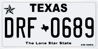 TX license plate DRF0689