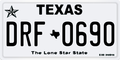 TX license plate DRF0690