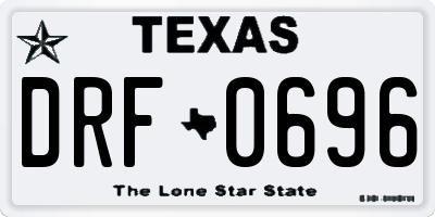 TX license plate DRF0696