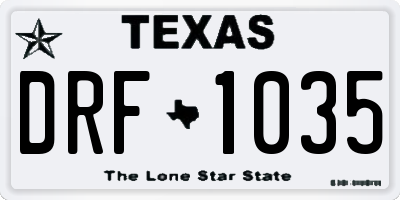 TX license plate DRF1035