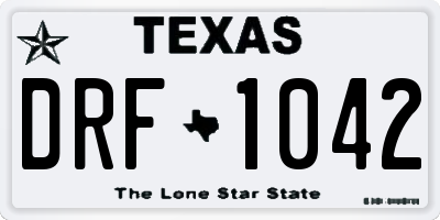 TX license plate DRF1042