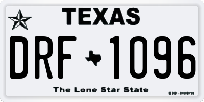 TX license plate DRF1096