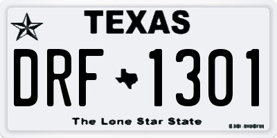 TX license plate DRF1301