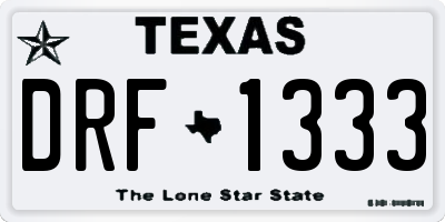 TX license plate DRF1333