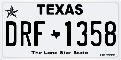 TX license plate DRF1358