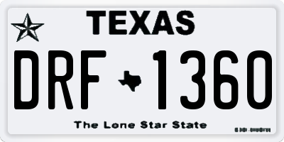 TX license plate DRF1360