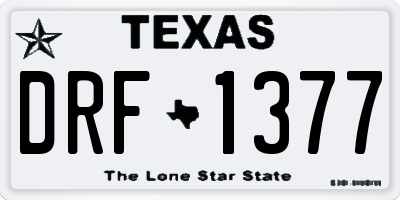 TX license plate DRF1377