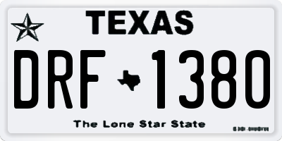 TX license plate DRF1380