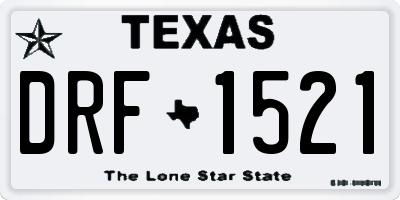 TX license plate DRF1521