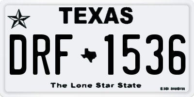 TX license plate DRF1536