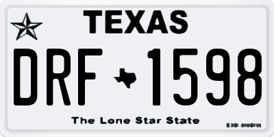 TX license plate DRF1598