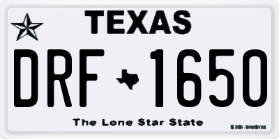 TX license plate DRF1650