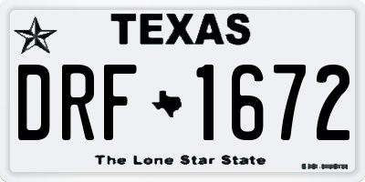 TX license plate DRF1672