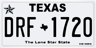 TX license plate DRF1720