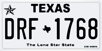 TX license plate DRF1768