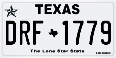 TX license plate DRF1779