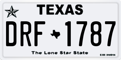 TX license plate DRF1787