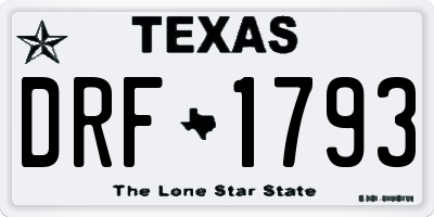 TX license plate DRF1793