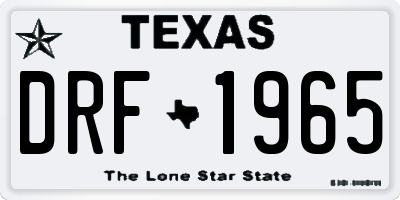 TX license plate DRF1965