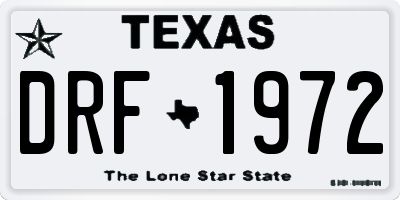 TX license plate DRF1972