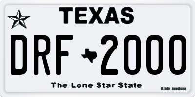 TX license plate DRF2000