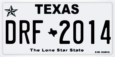 TX license plate DRF2014