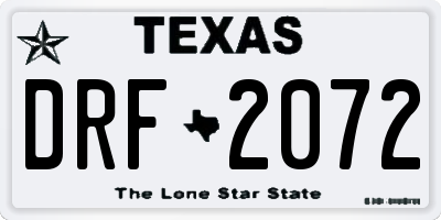 TX license plate DRF2072