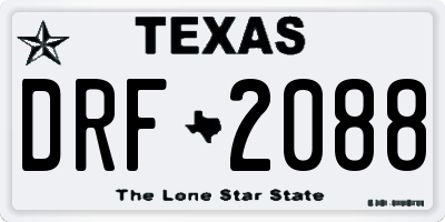 TX license plate DRF2088