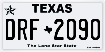 TX license plate DRF2090