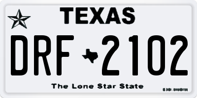 TX license plate DRF2102