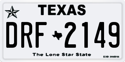 TX license plate DRF2149