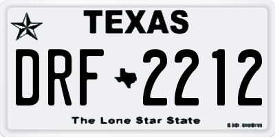 TX license plate DRF2212