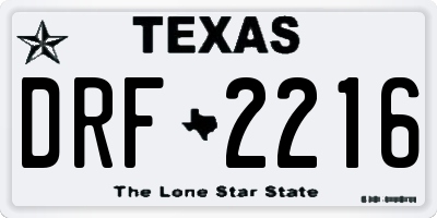 TX license plate DRF2216