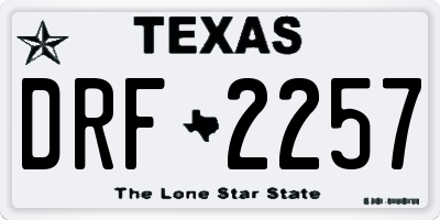 TX license plate DRF2257