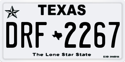 TX license plate DRF2267