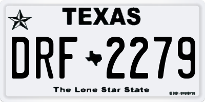TX license plate DRF2279