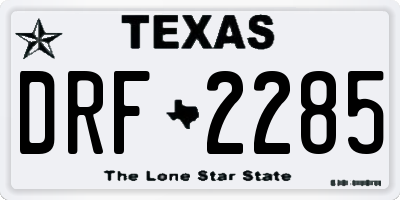 TX license plate DRF2285