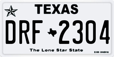 TX license plate DRF2304